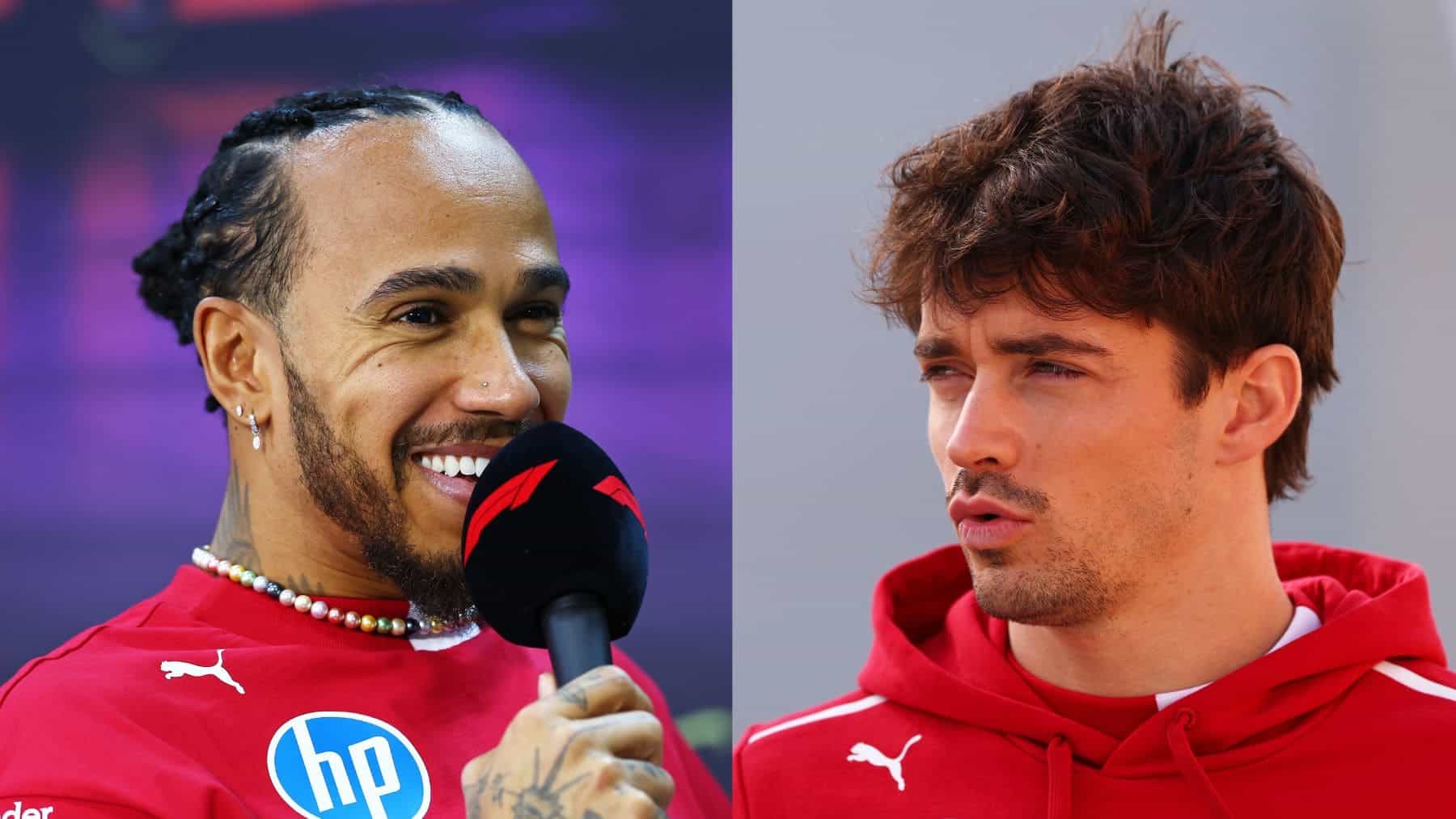 Leclerc Lewis Hamilton