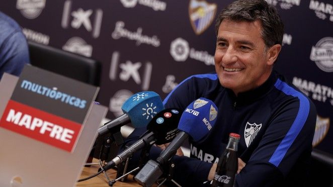 Michel en Rueda de Prensa. Foto Málaga CF.