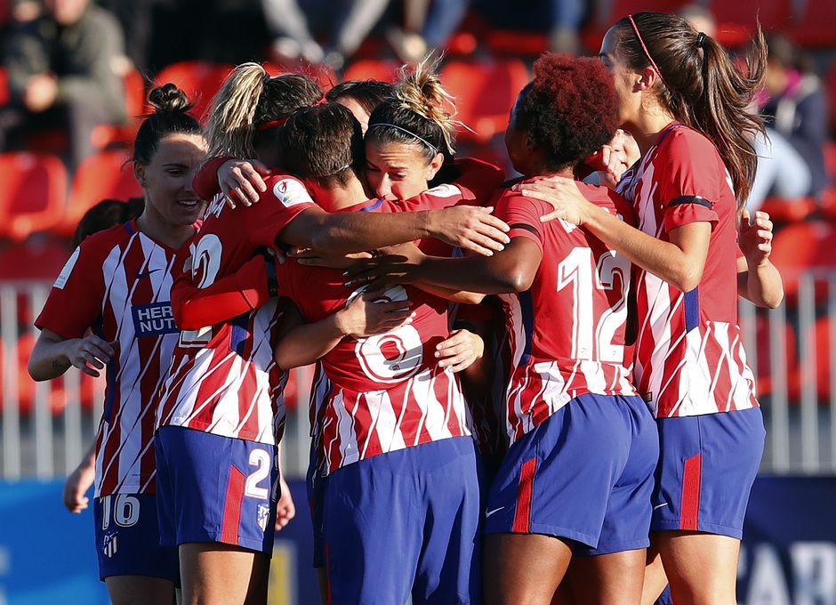 Celebración jugadoras Atlético Femenino. Foto: web atleticodemadrid. com