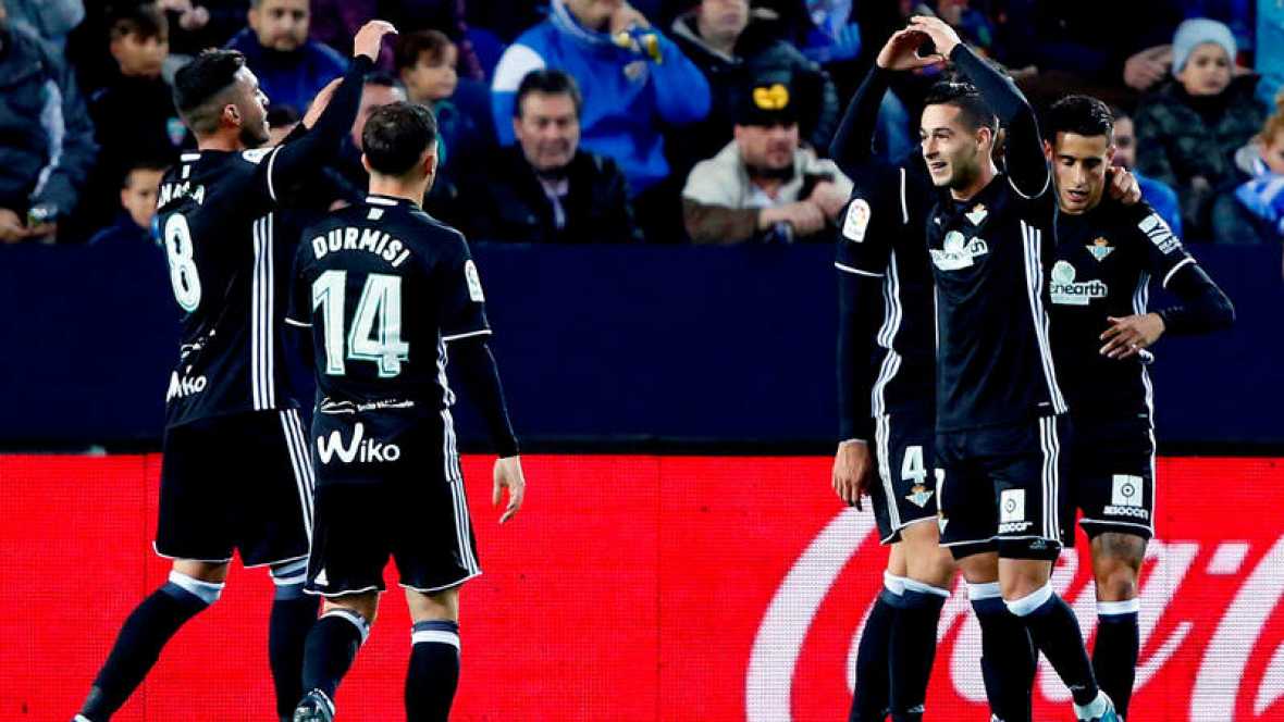 Sergio León celebra el 0-1 ante el Málaga. Foto: RTVE.es