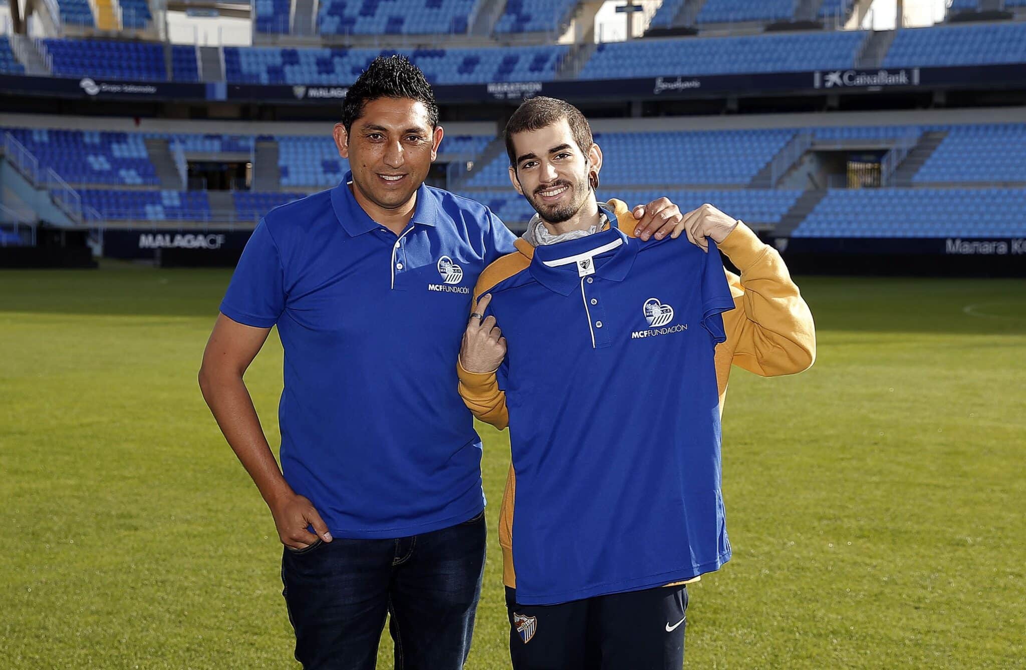 Visita de Pablo Ráez a la Rosaleda: Foto: Málaga CF