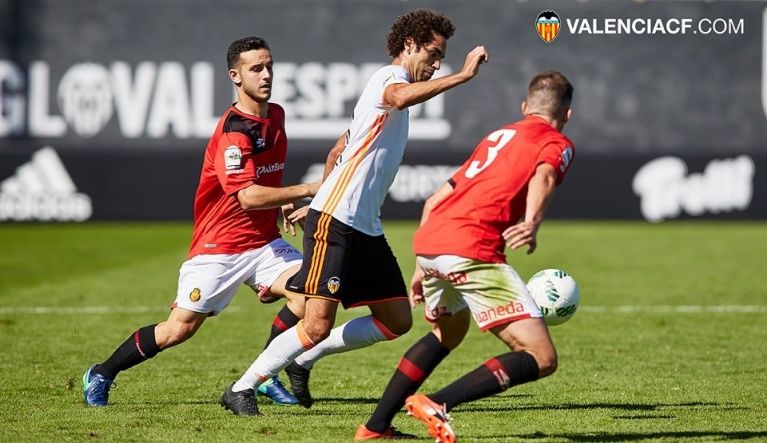 Araujo durante un partido con el Valencia Mestalla | Imagen: Valencia CF