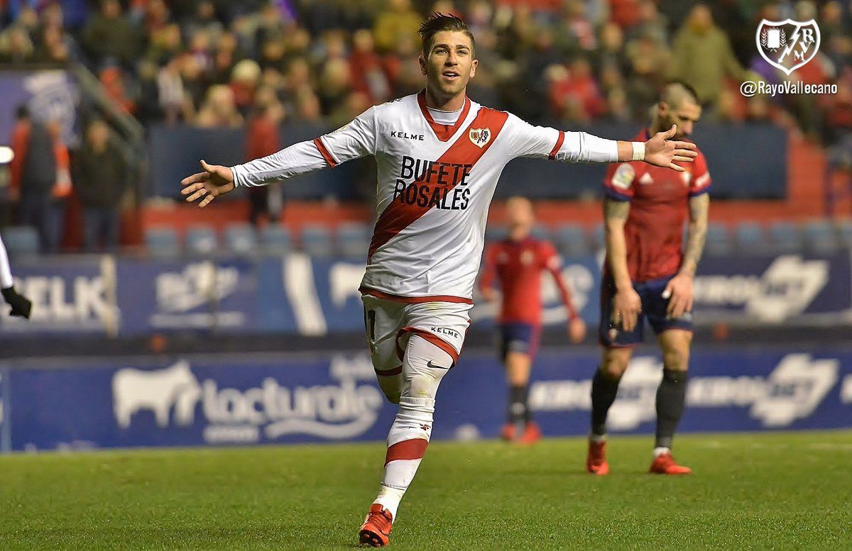 Embarba celebrando el 0-1 / Rayo Vallecano