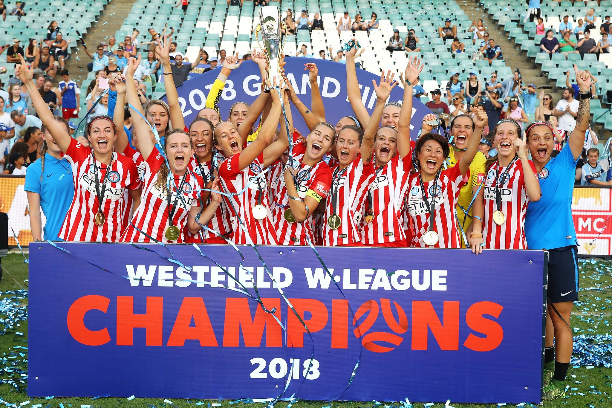 CAMPEONAS. Melbourne City hace historia en la W-League al ganar el campeonato por tercera vez consecutiva (foto: Facebook Melbourne City)