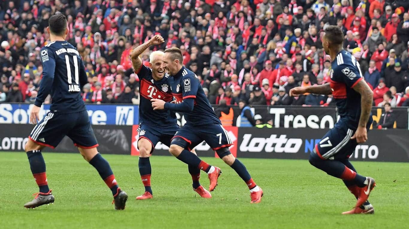 Celebración del gol de Ribéry. Vía: fcbayern.com