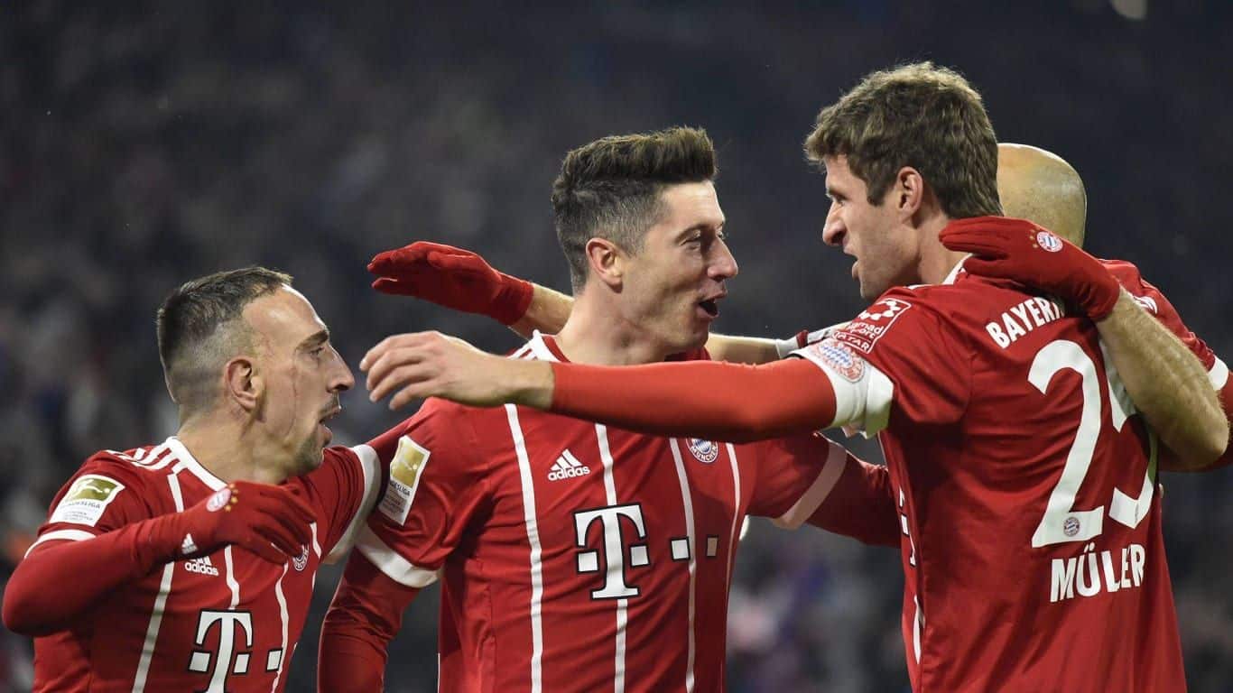 Celebración de uno de los goles del Bayern. Vía: fcbayern.com