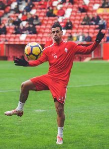 Nano Mesa en un entrenamiento con el Sporting (Foto: www.realsporting.com)