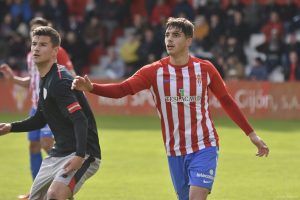 Cordero en el partido frente al Bilbao Athletic