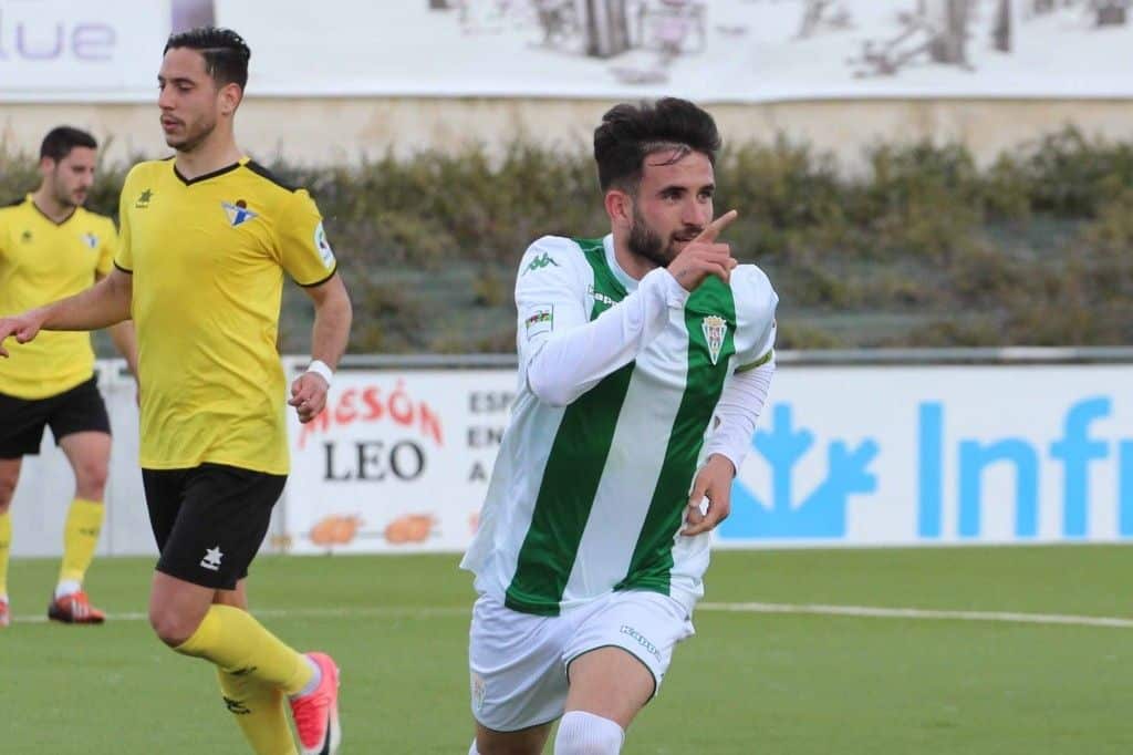 Sebas celebra el último gol blanquiverde | Imagen: Córdoba CF