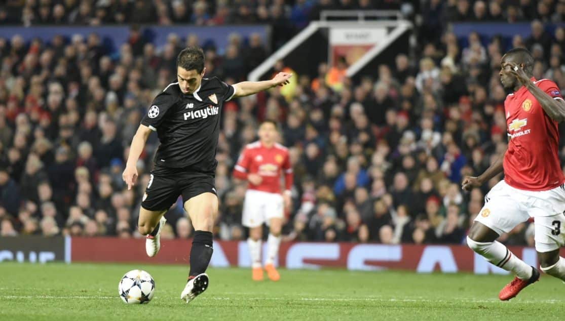 Ben Yedder en Champions frente al Manchester United | Imagen: Sevilla FC