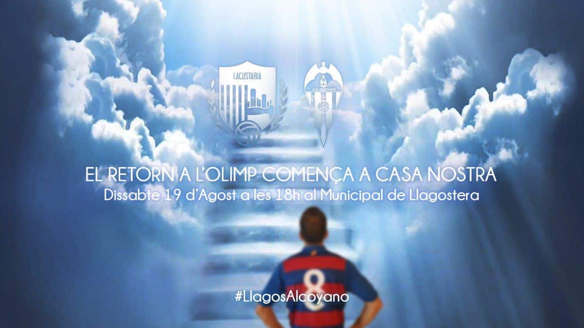 "El retorno al Olimpo empieza en casa" era titular del primer cartel que anunciaba el regreso al Municipal y el sueño del regreso del club a Segunda División. Fuente: @UELlagostera
