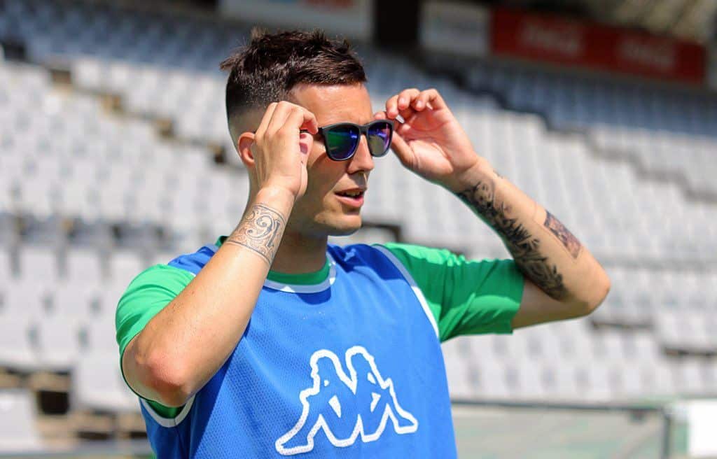 Sergi Guardiola en el pasado entrenamiento antes del encuentro frente al Almería. Foto vía Córdoba CF
