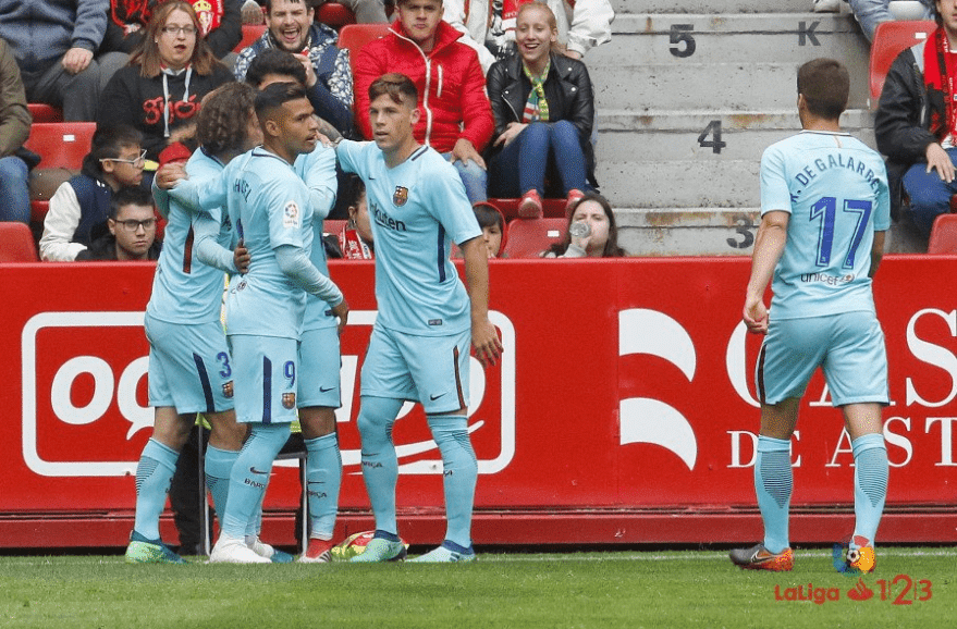 El filial del Barcelona se creció en un campo complicado. Fuente: FC Barcelona y LaLiga.