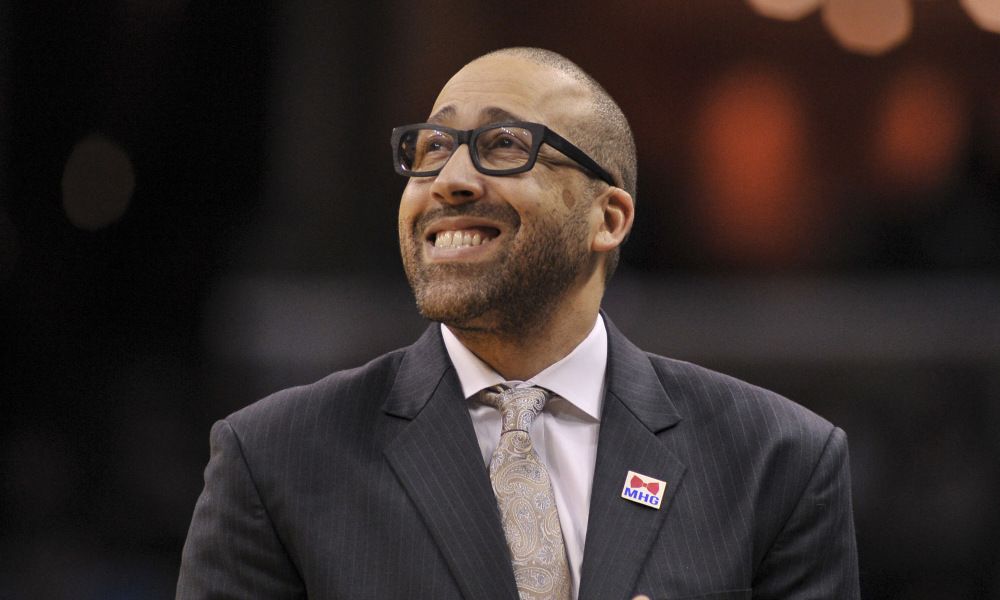 Feb 15, 2017; Memphis, TN, USA; Memphis Grizzlies head coach David Fizdale reacts during the first half against the New Orleans Pelicans at FedExForum. Mandatory Credit: Justin Ford-USA TODAY Sports ORG XMIT: USATSI-325036 ORIG FILE ID:  20170215_gma_fb1_113.jpg