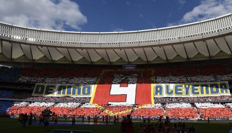 Tifo que lució la tribuna del Wanda Metropolitano