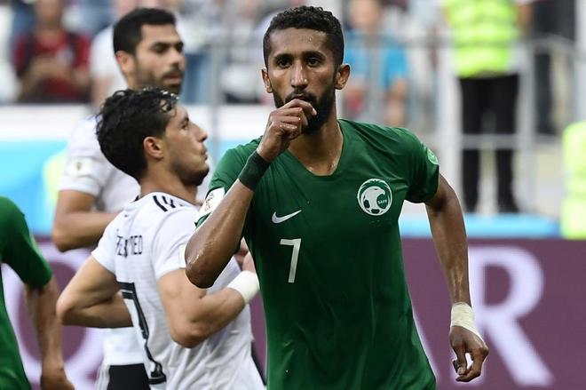 Al-Faraj celebra el gol del empate frente a Egipto