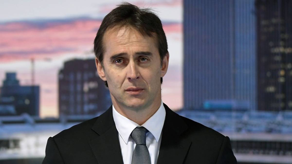 Julen Lopetegui en su presentacion como entrandor blanco. Fuente: RM