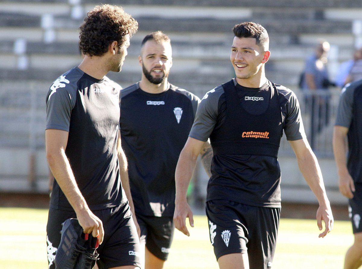 Edu Ramos junto a Loureiro y Quim Araujo en un entrenamiento | Imagen: Charo Tobajas (Córdoba CF)