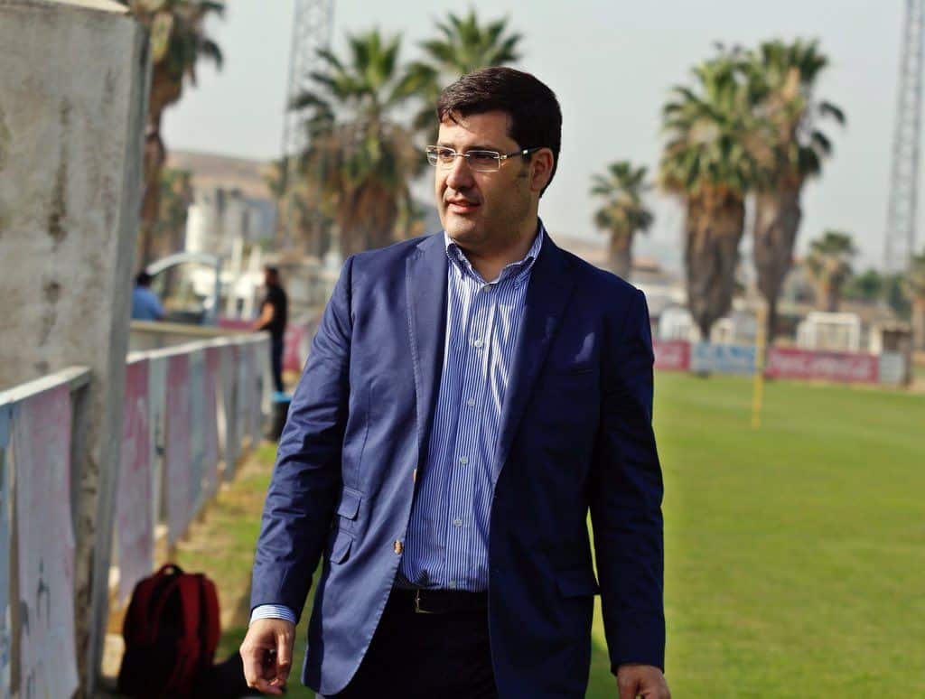 El presidente Jesús León en uno de los entrenamientos. Foto vía Córdoba CF
