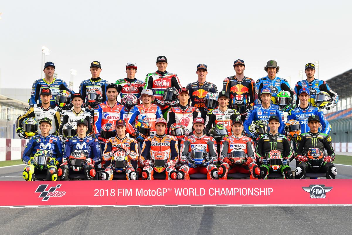 Foto de familia de MotoGP este año//Fuente: motogp.com