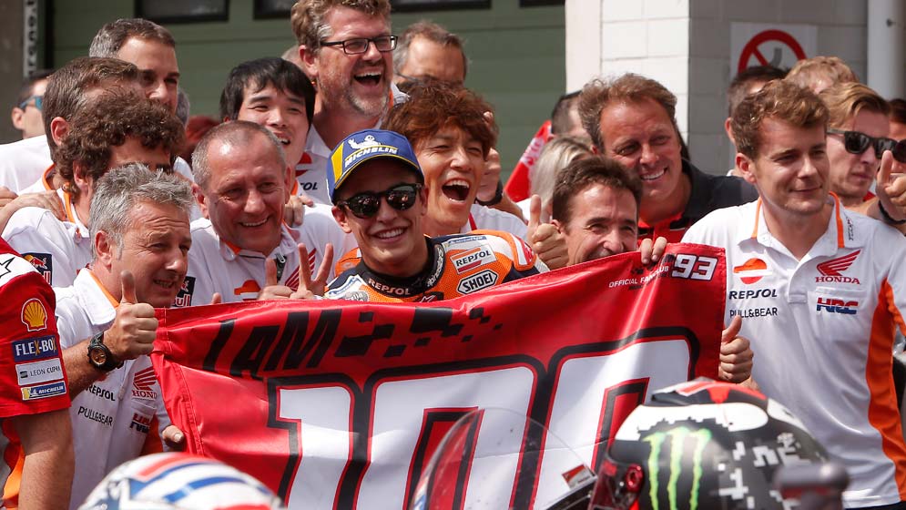 Marc Márquez acabó tercero en su GP número 100 de MotogGP//Fuente: boxrepsol.com