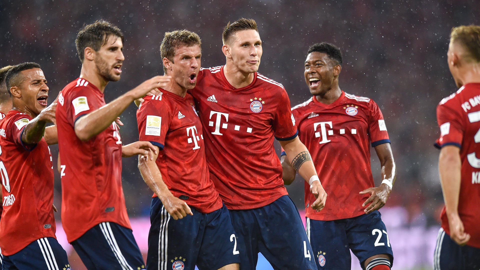 Celebración de jugadores del Bayern. Vía: FCBayern