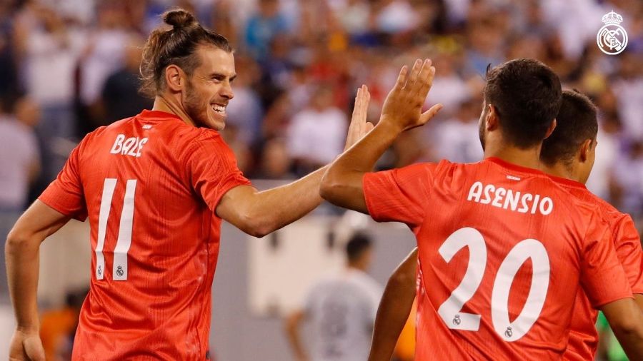 Gareth Bale y Marco Asensio celebran un gol con el Real Madrid. Foto: Twitter (@realmadrid).