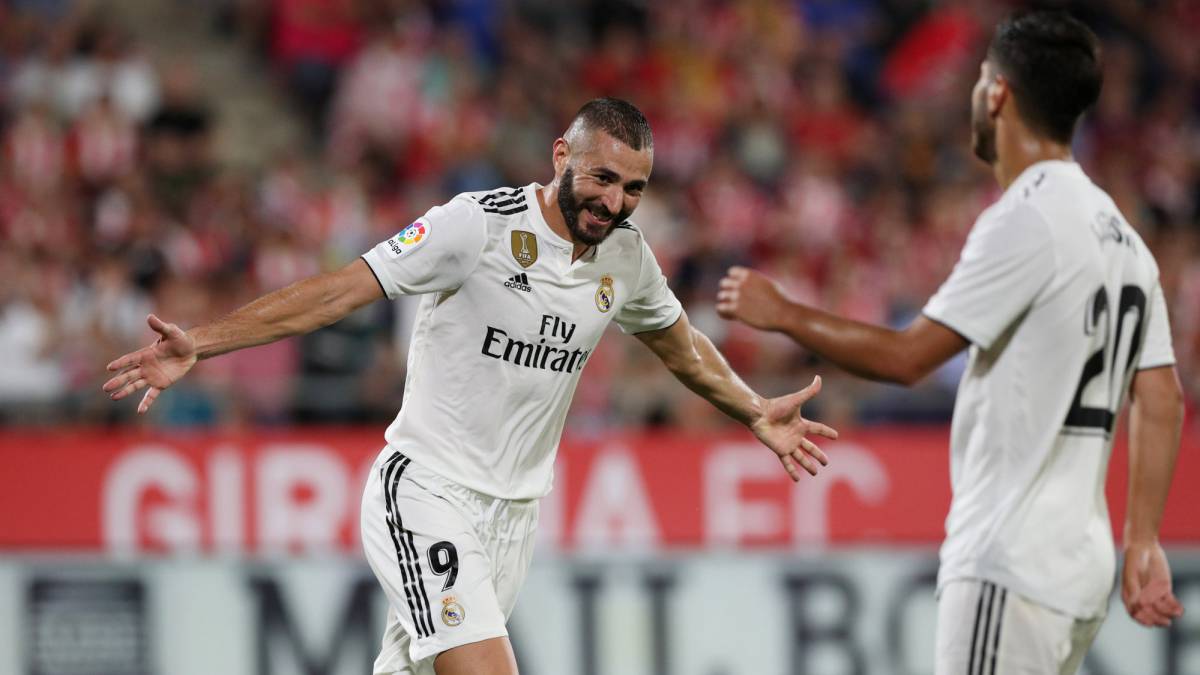 Benzema celebra uno de los tantos. Fuente: As