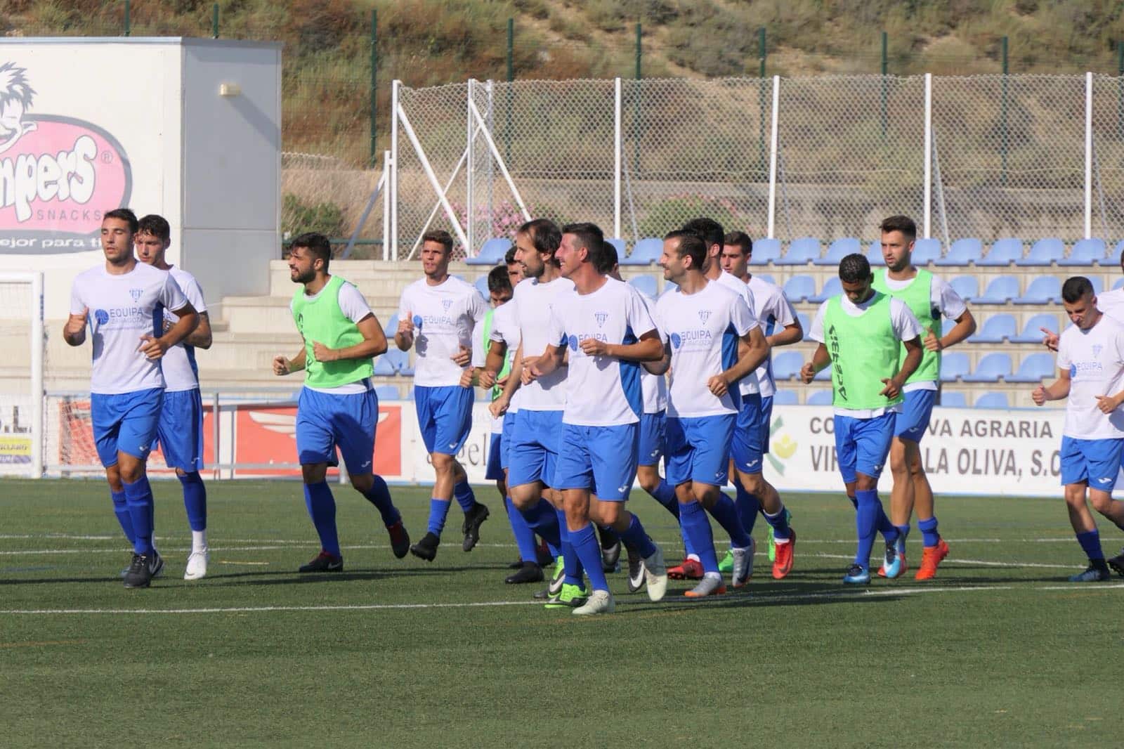 La SD Ejea en una sesión de entrenamiento