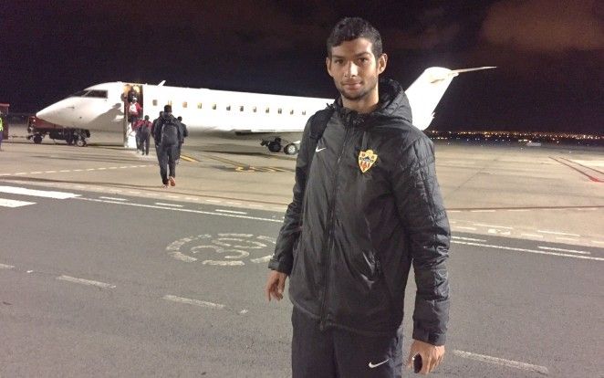 Joaquín en su primera convocatoria con el primer equipo almeriense. (Foto: www.udalmeriasad.com)