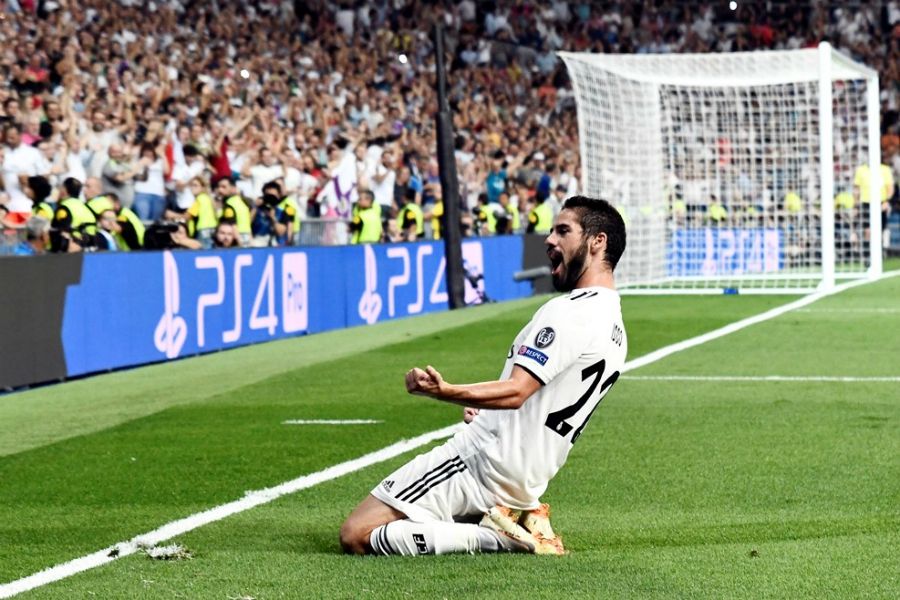 Isco celebra un gol con el Real Madrid. Foto: UEFA (es.uefa.com).