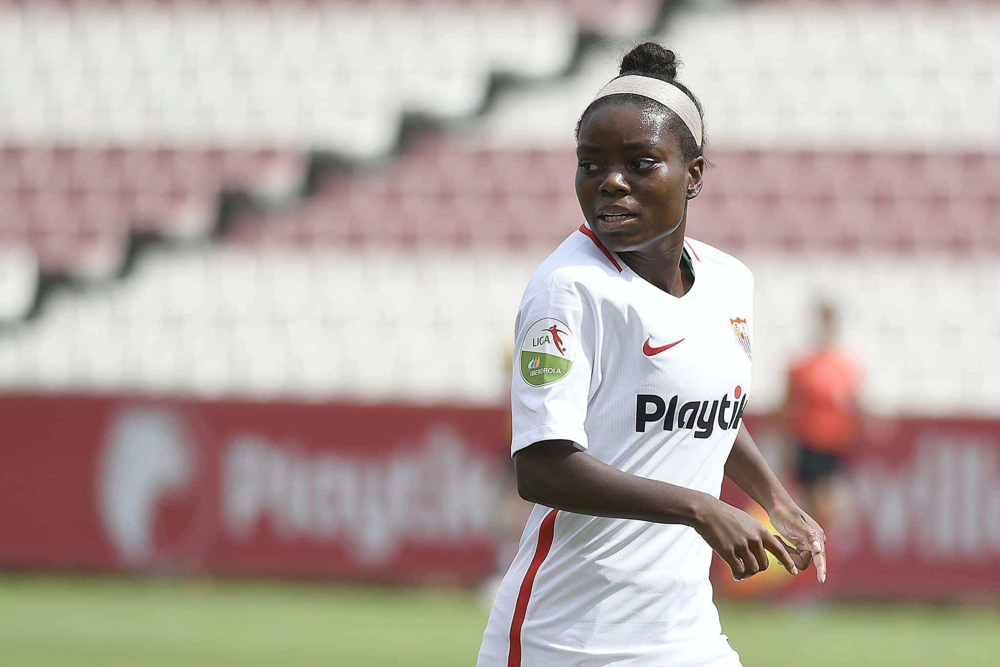 Fotografía de la goleadora Payne, vía @SevillaFC_Fem