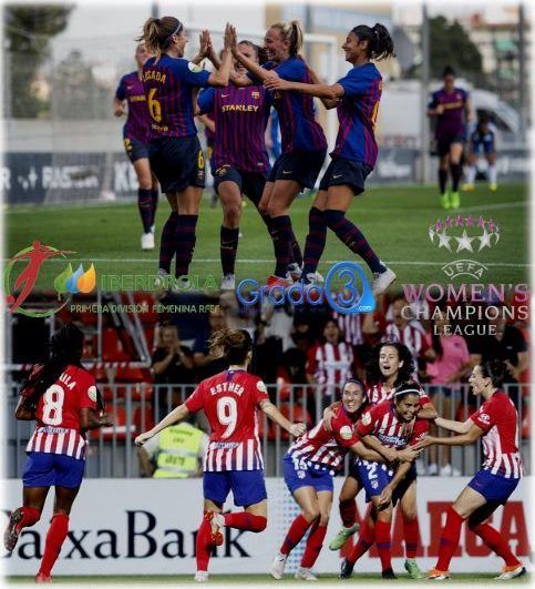 Liga Iberdrola | Atlético de Madrid | FC Barcelona Femení | Fotomontaje: @Grada3com