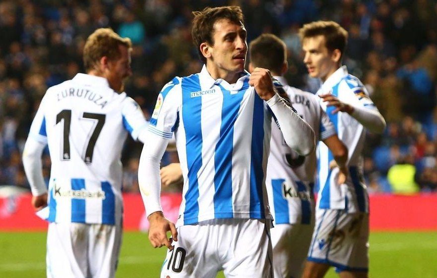 Oyarzabal, celebrando el primer tanto. | Fuente: @elchiringuitotv.