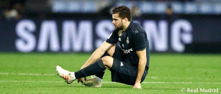 Nacho se lesiona en un partido con el Real Madrid. Foto: Real Madrid Club de Fútbol.
