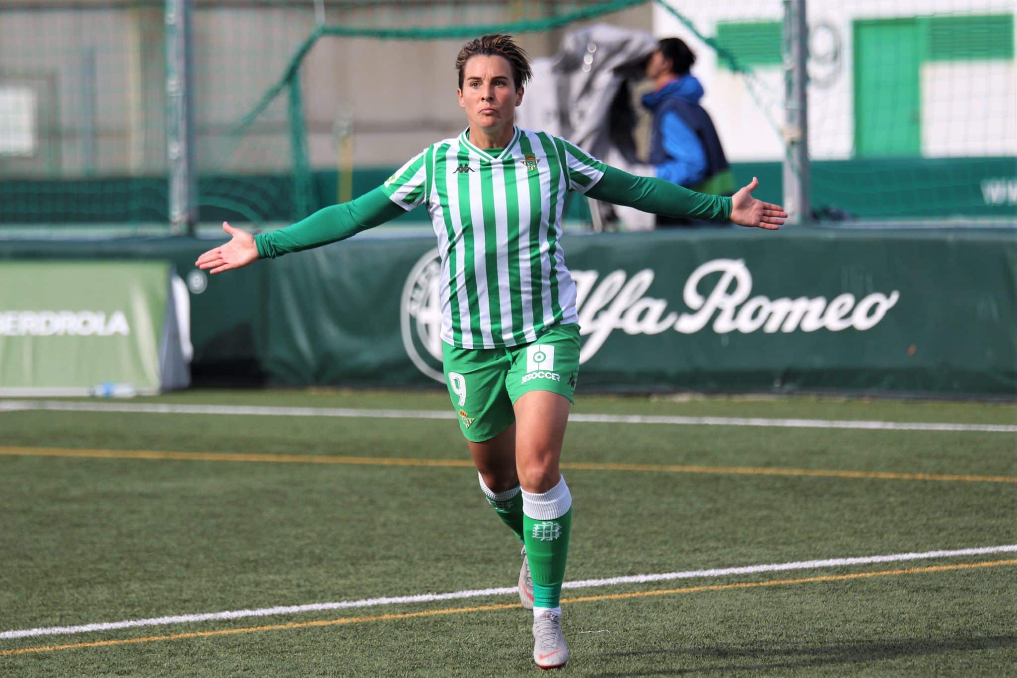 Priscila Borja celebra un gol. / Via: Real Betis Balompié