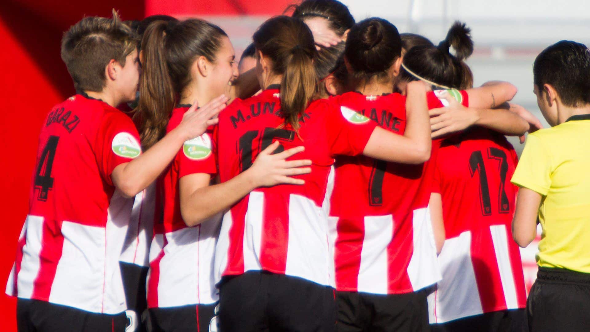 Las bilbaínas celebran uno de sus goles. Fuente: Athletic Club.