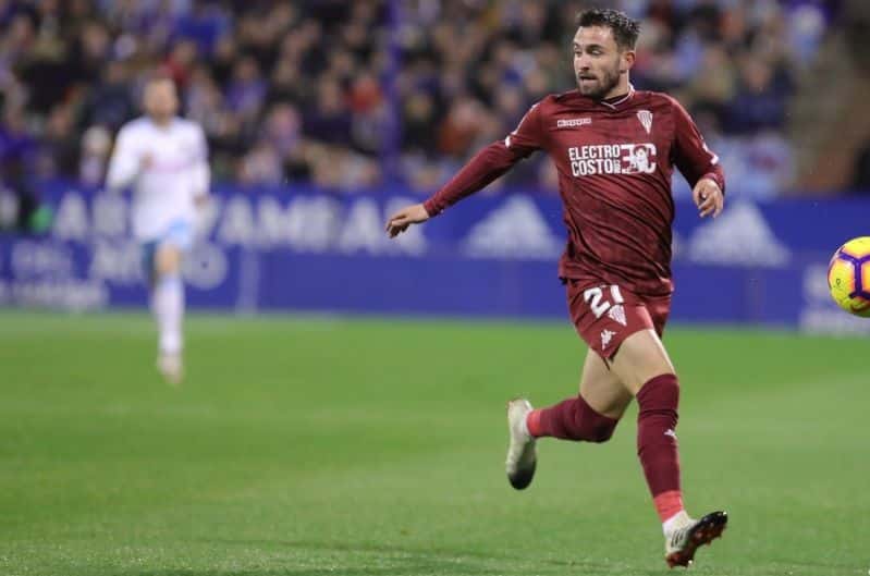 Sebas durante el encuentro frente al Real Zaragoza | Imagen: Twitter