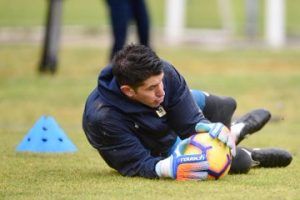 Champagne en un entrenamiento