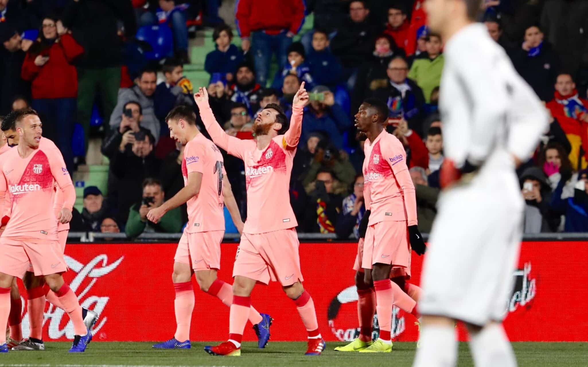 Messi celebrando el primer gol en el Coliseum.
Foto: Miguel Ruiz