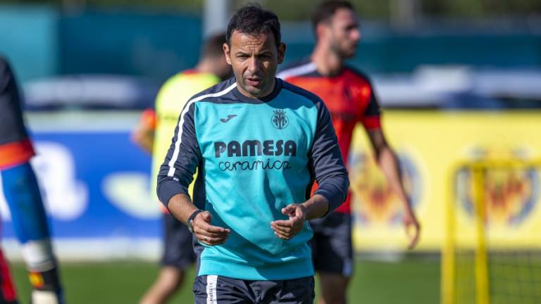 Calleja en un entrenamiento del Villarreal