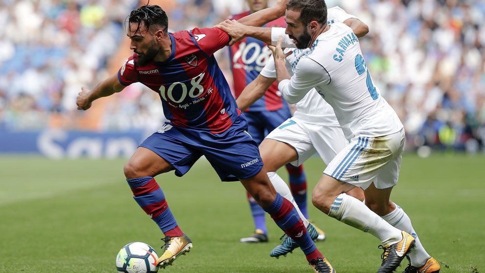 Ivi López en un partido frente al Real Madrid con el Levante