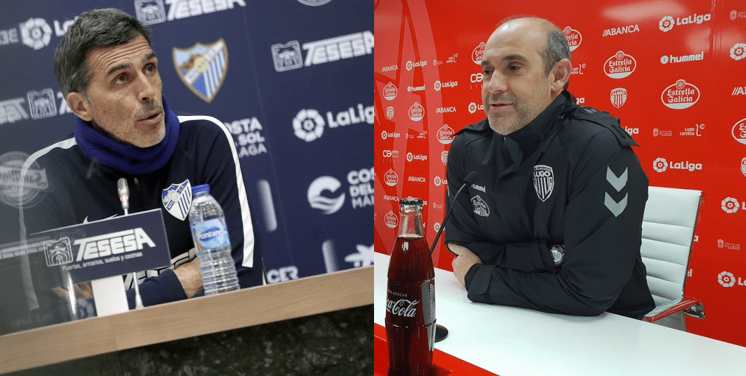 Muñiz y Monteagudo expresan un discurso cauto y coherente en rueda de prensa: Fotos Málaga CF y CD Lugo