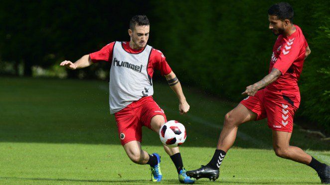 Rulo en un entrenamiento con el Racing