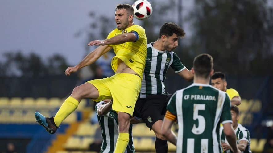 Lance del encuentro entre Villarreal 'B' y CF Peralada