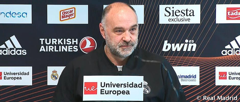 Pablo Laso en una rueda de prensa con el Real Madrid. Foto: Real Madrid Club de Fútbol.
