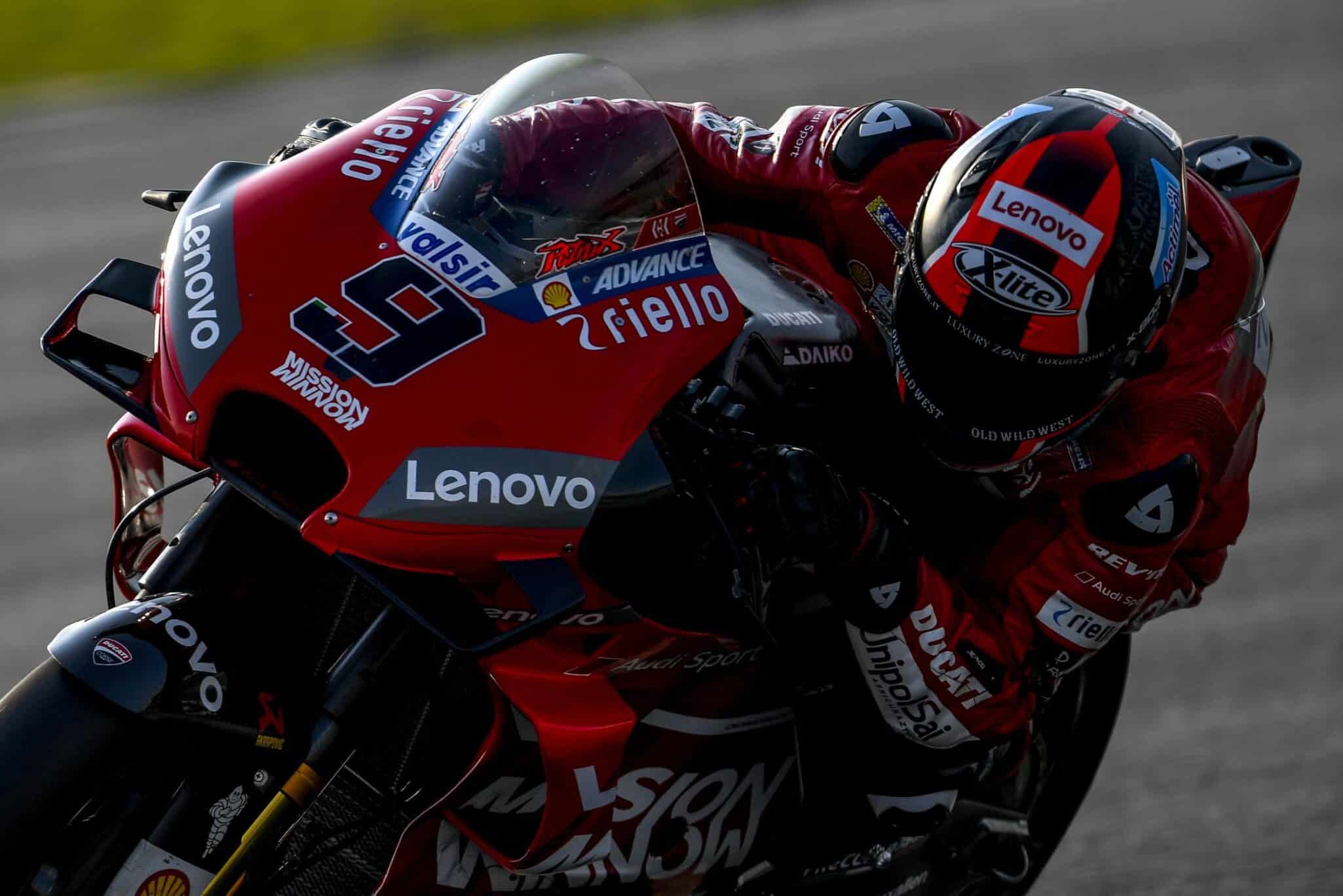 Recién llegado a la moto oficial de Ducati y Petrucci ya marca el mejor crono//Fuente: motogp.com