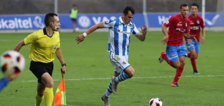 Lance del encuentro de la primera vuelta en Zubieta