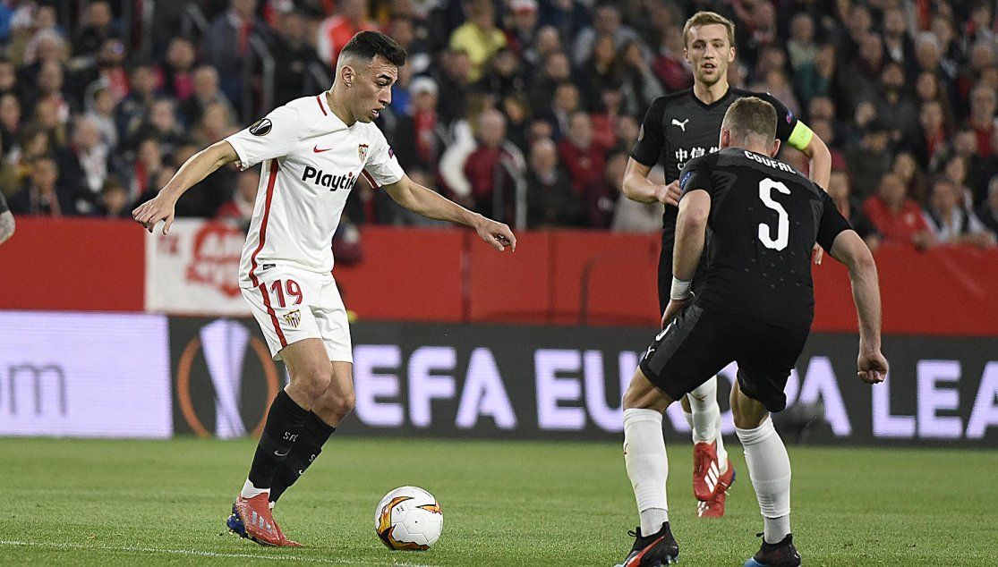 Munir en un lance del encuentro en el Ramón Sánchez Pizjuán