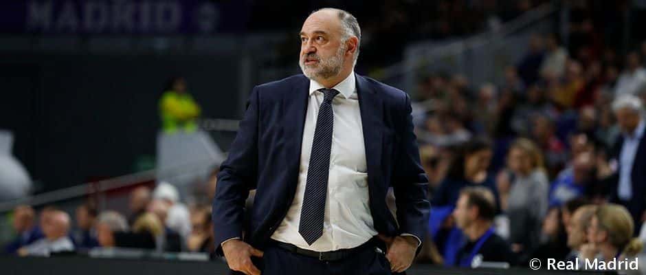 Pablo Laso en un partido como entrenador del Real Madrid. Foto: Real Madrid.